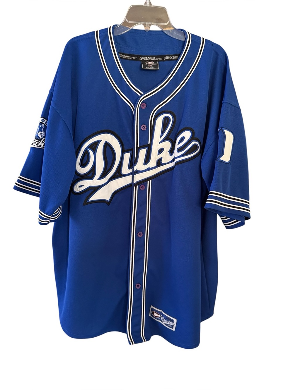 Vintage 90s Duke Blue Devils Colosseum Baseball Jersey XXL Lightweight